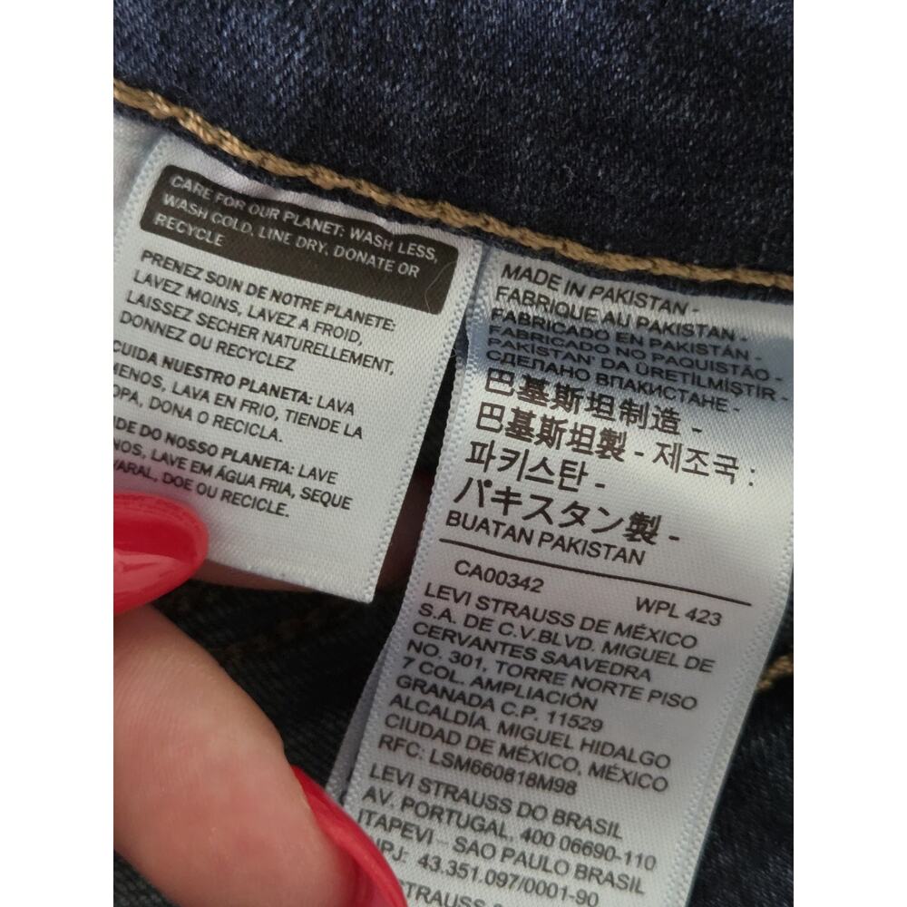 Levi's Classic Straight Jeans Women's Mid Rise Dark Wash Stretch Denim W33 L28 - Picture 6 of 9